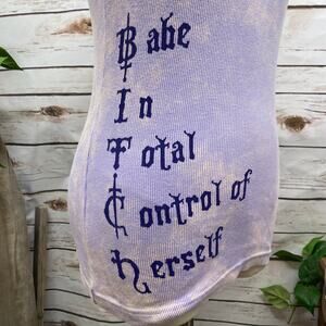 RTB Real Tough B itch Purple Tank Top LARGE Embellished Graphic Ribbed Cotton